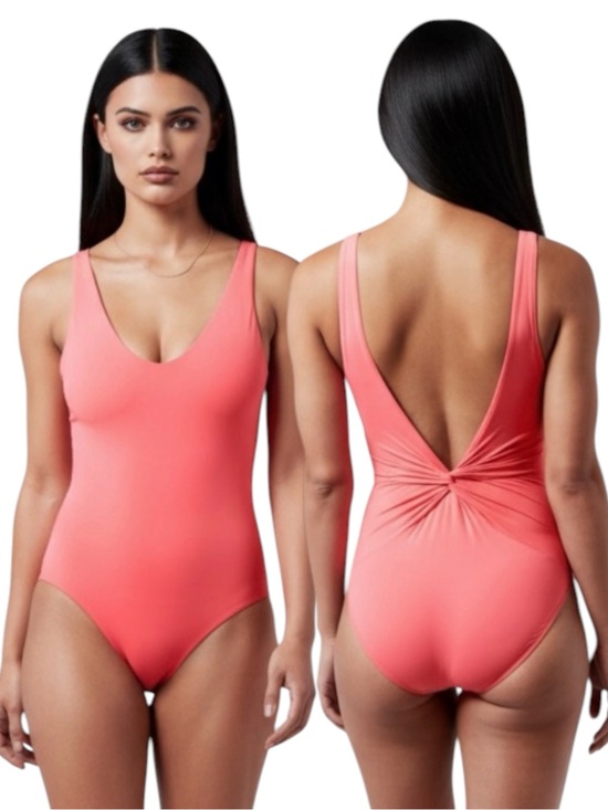 Athleta Other - Athleta Coral Hampton One Piece Swimsuit, low back with twisted ruching detail L